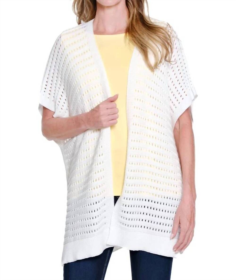 NEW MULTIPLES open front sweater cardigan in white